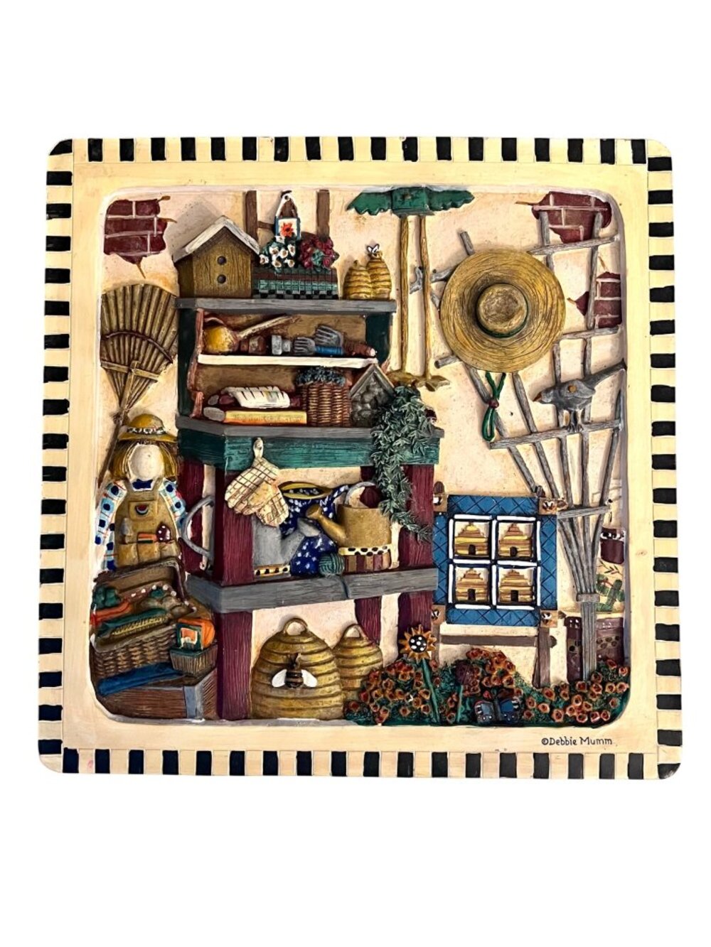 Debbie Mumm My Garden Studio 3D Stepping Stone Wall Plaque 12"x12" Resin 52201
